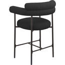 Meridian Blake Black Boucle Fabric Counter Stool IMAGE 4