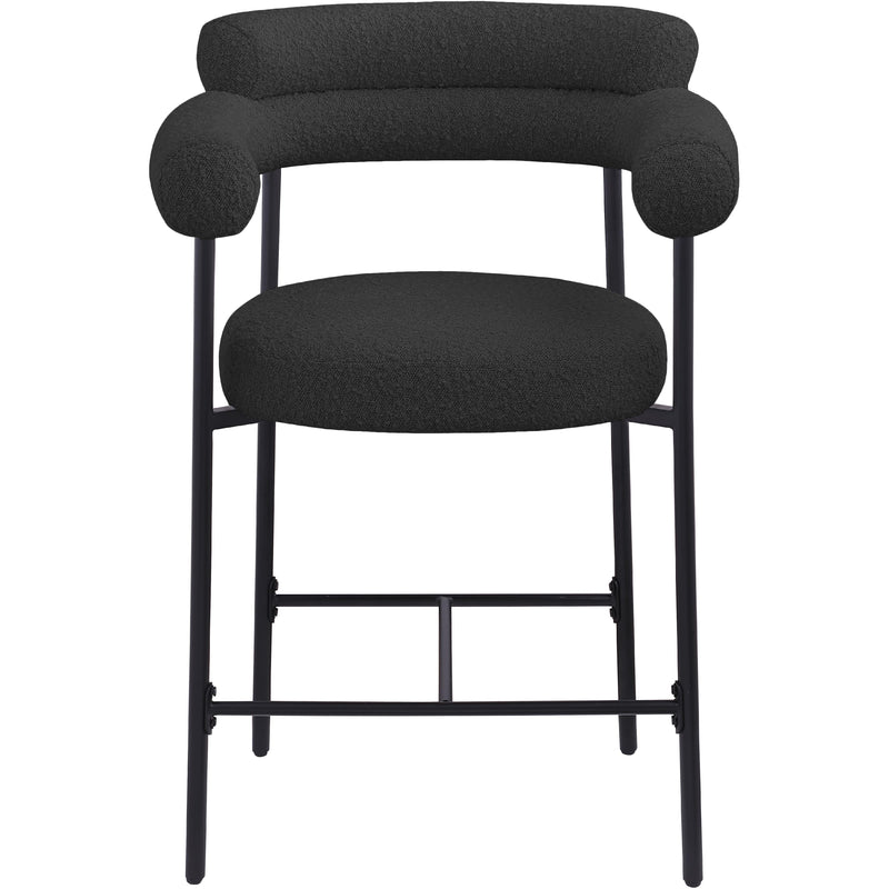 Meridian Blake Black Boucle Fabric Counter Stool IMAGE 5