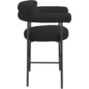 Meridian Blake Black Boucle Fabric Counter Stool IMAGE 6