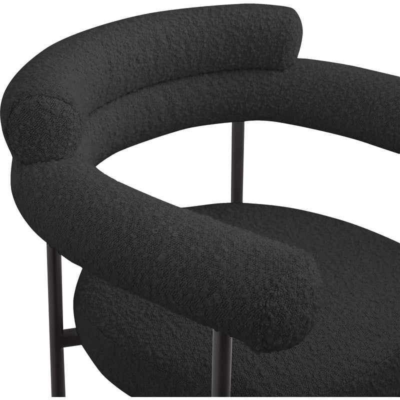 Meridian Blake Black Boucle Fabric Counter Stool IMAGE 7
