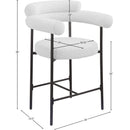 Meridian Blake Cream Boucle Fabric Counter Stool IMAGE 10