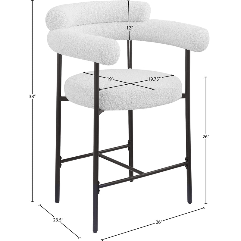 Meridian Blake Cream Boucle Fabric Counter Stool IMAGE 10