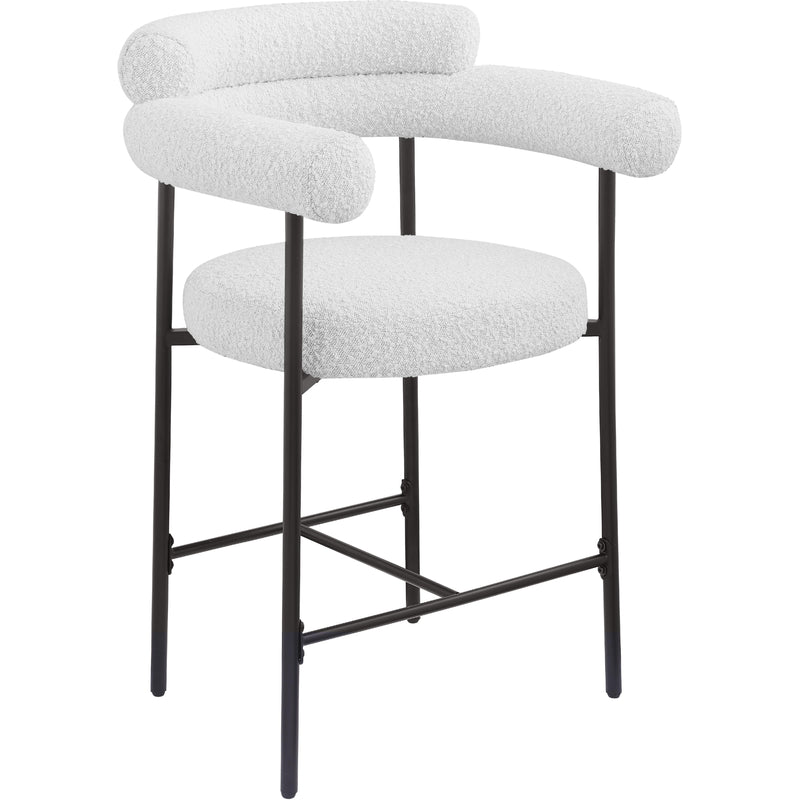Meridian Blake Cream Boucle Fabric Counter Stool IMAGE 3