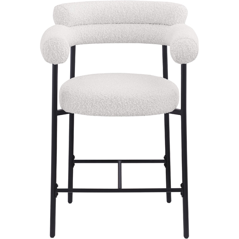Meridian Blake Cream Boucle Fabric Counter Stool IMAGE 5