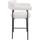 Meridian Blake Cream Boucle Fabric Counter Stool IMAGE 6