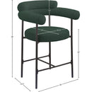 Meridian Blake Green Boucle Fabric Counter Stool IMAGE 10