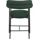 Meridian Blake Green Boucle Fabric Counter Stool IMAGE 2