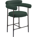 Meridian Blake Green Boucle Fabric Counter Stool IMAGE 3