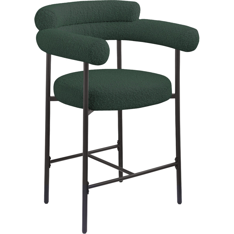 Meridian Blake Green Boucle Fabric Counter Stool IMAGE 3