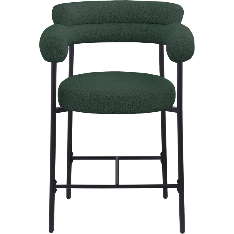 Meridian Blake Green Boucle Fabric Counter Stool IMAGE 5