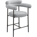 Meridian Blake Grey Boucle Fabric Counter Stool IMAGE 3