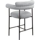 Meridian Blake Grey Boucle Fabric Counter Stool IMAGE 4