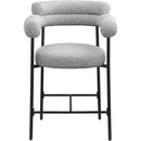 Meridian Blake Grey Boucle Fabric Counter Stool IMAGE 5