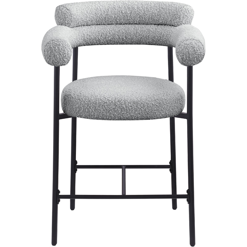 Meridian Blake Grey Boucle Fabric Counter Stool IMAGE 5