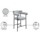 Meridian Blake Grey Boucle Fabric Counter Stool IMAGE 9