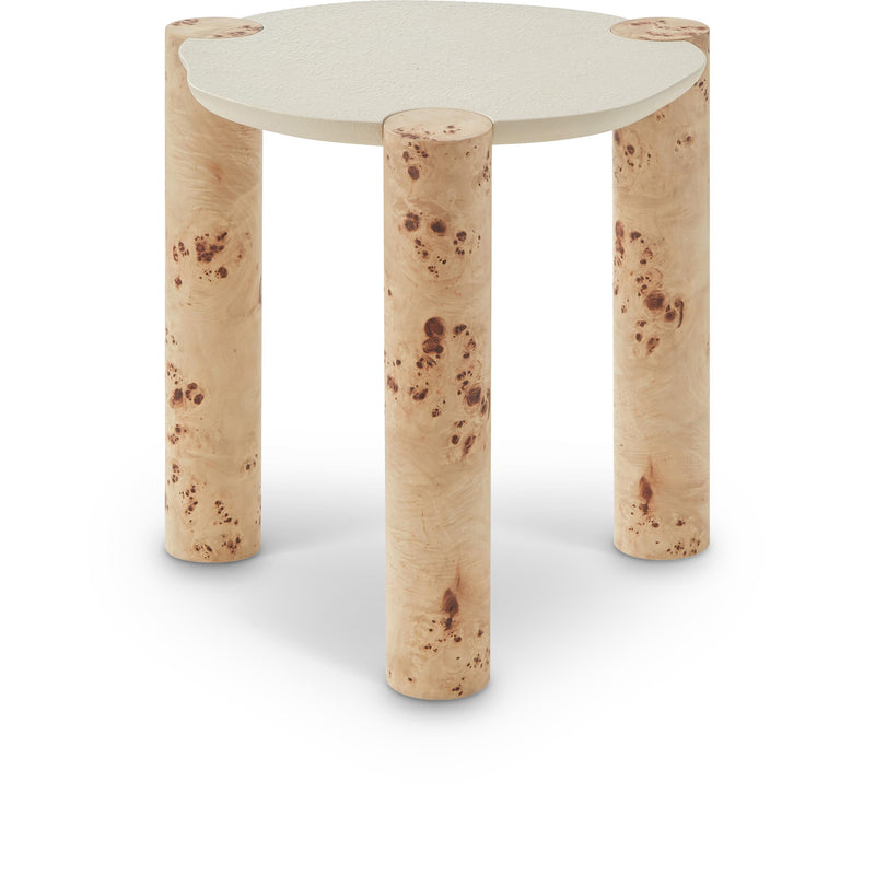 Meridian Thor Natural Burl Wood End Table IMAGE 1