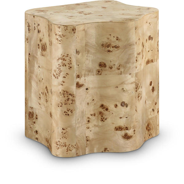 Meridian Zaire Natural Burl Wood End Table IMAGE 1