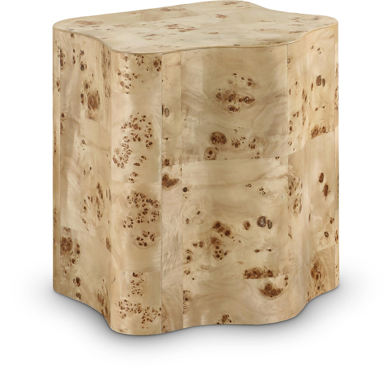 Meridian Zaire Natural Burl Wood End Table IMAGE 1