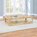 Meridian Reeves Natural Burl Wood Coffee Table IMAGE 2