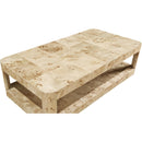 Meridian Reeves Natural Burl Wood Coffee Table IMAGE 4