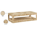 Meridian Reeves Natural Burl Wood Coffee Table IMAGE 7