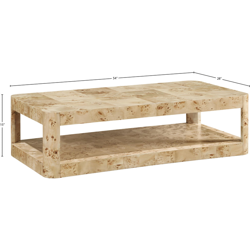Meridian Reeves Natural Burl Wood Coffee Table IMAGE 8