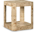 Meridian Reeves Natural Burl Wood End Table IMAGE 1