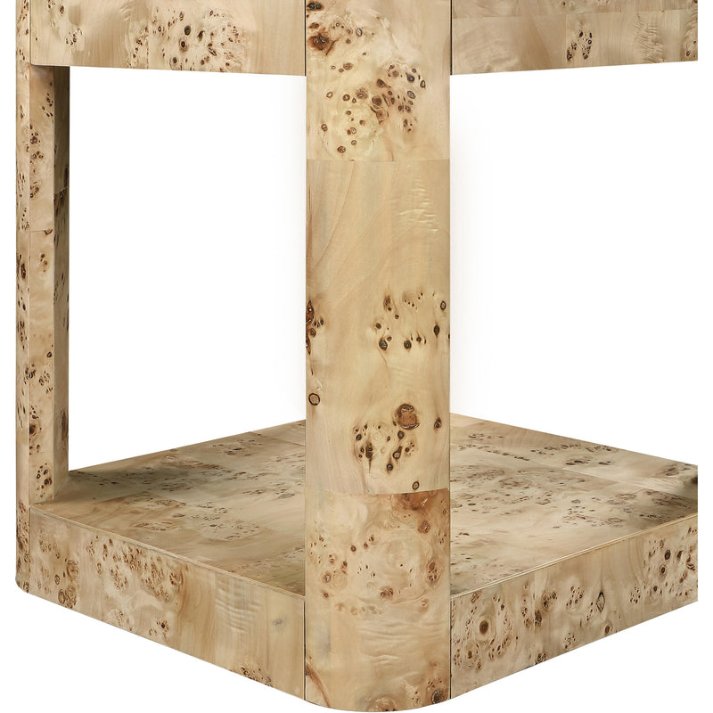 Meridian Reeves Natural Burl Wood End Table IMAGE 5