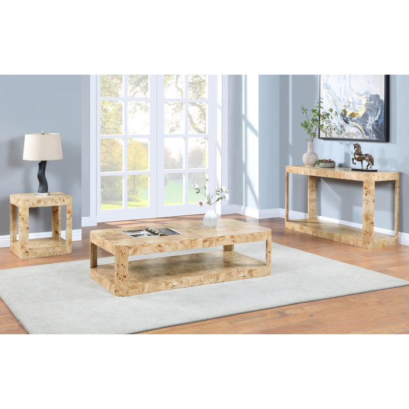 Meridian Reeves Natural Burl Wood End Table IMAGE 6