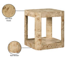 Meridian Reeves Natural Burl Wood End Table IMAGE 7