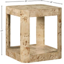 Meridian Reeves Natural Burl Wood End Table IMAGE 8