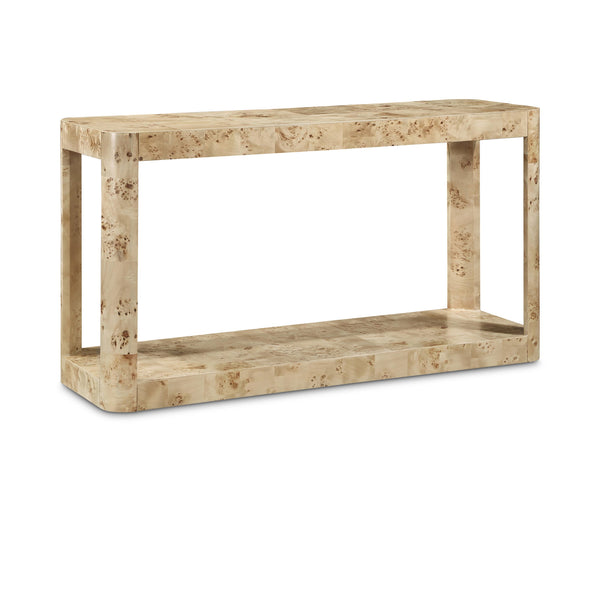 Meridian Reeves Natural Burl Wood Console Table IMAGE 1