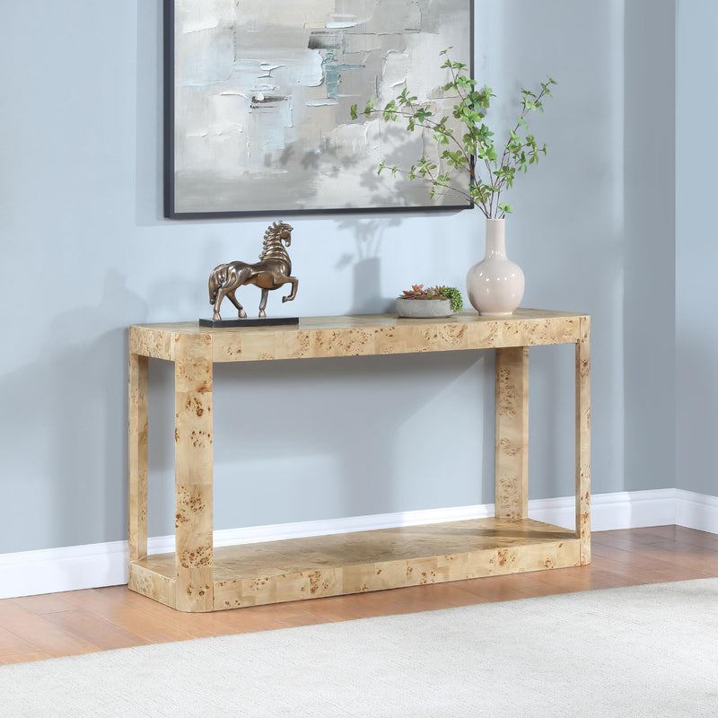 Meridian Reeves Natural Burl Wood Console Table IMAGE 2