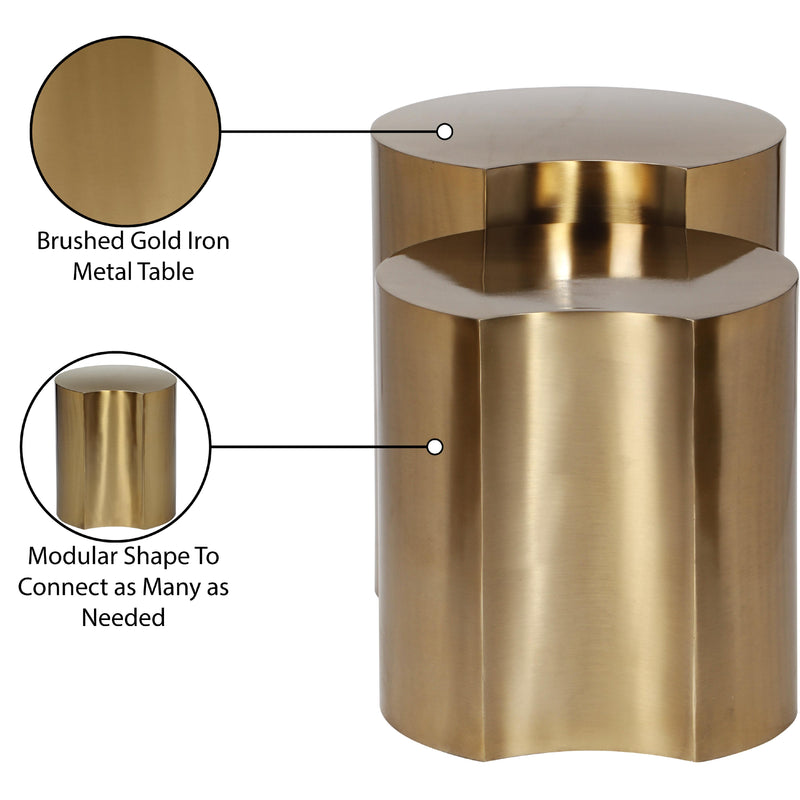 Meridian Dimple Gold End Table IMAGE 5