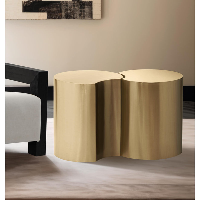 Meridian Dimple Gold End Table IMAGE 2