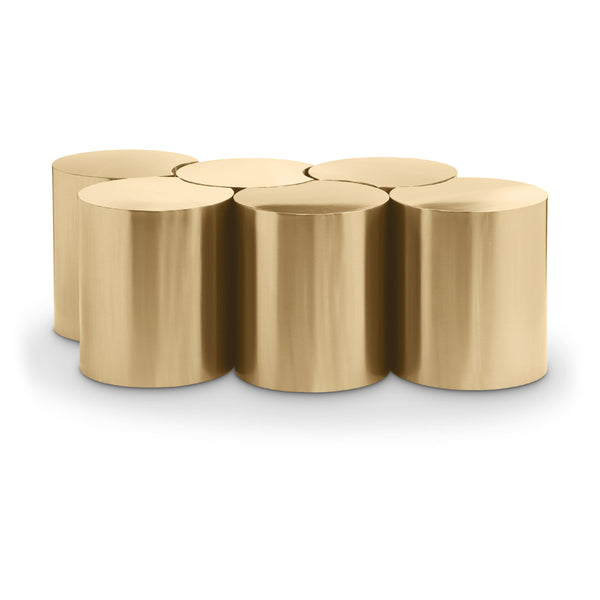 Meridian Dimple Gold Coffee Table IMAGE 1