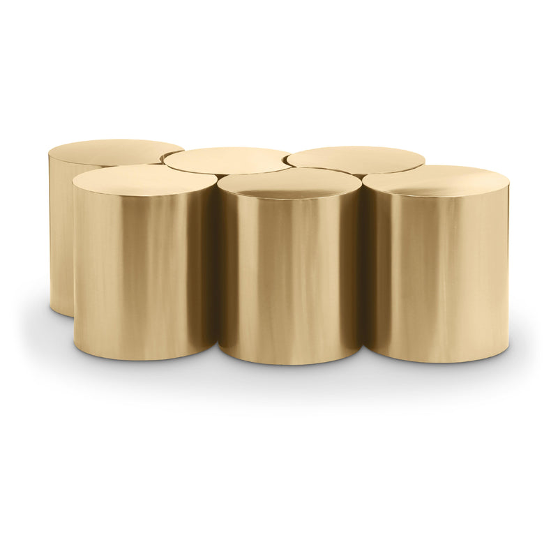 Meridian Dimple Gold Coffee Table IMAGE 1