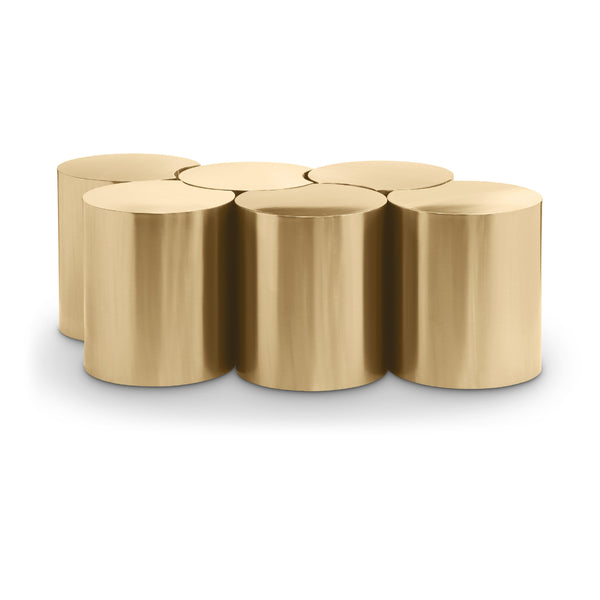Meridian Dimple Gold Coffee Table IMAGE 1