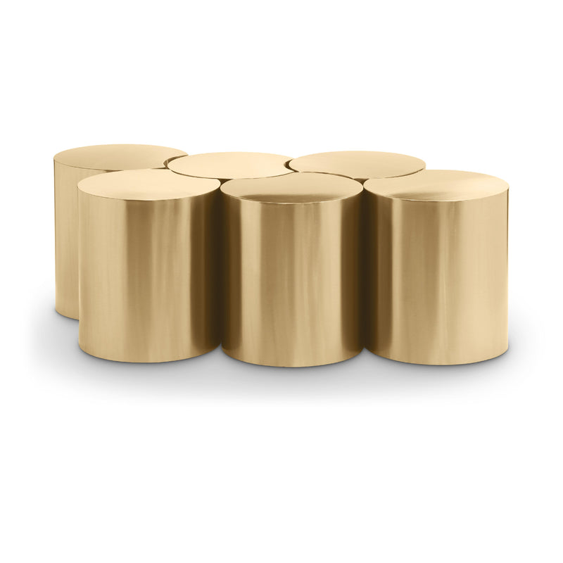 Meridian Dimple Gold Coffee Table IMAGE 1