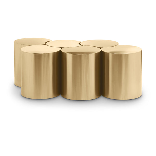 Meridian Dimple Gold Coffee Table IMAGE 1