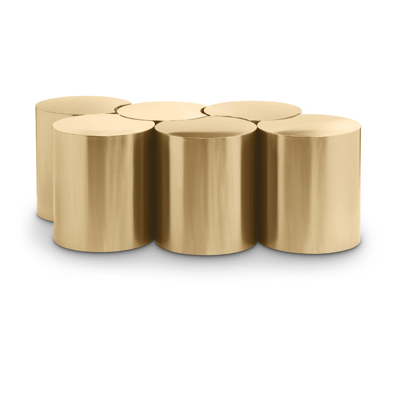 Meridian Dimple Gold Coffee Table IMAGE 1