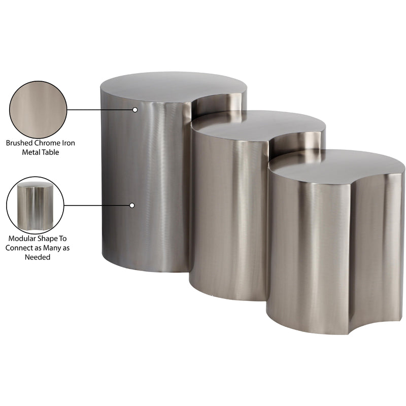 Meridian Dimple Silver End Table IMAGE 4