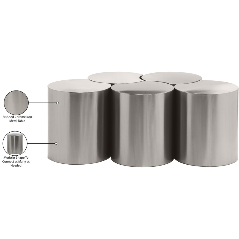 Meridian Dimple Silver Coffee Table IMAGE 5
