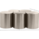 Meridian Dimple Silver Coffee Table IMAGE 6