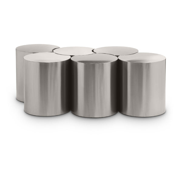 Meridian Dimple Silver Coffee Table IMAGE 1