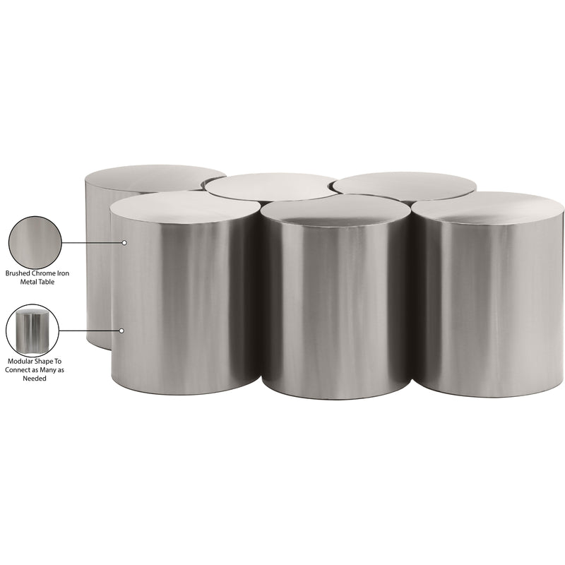 Meridian Dimple Silver Coffee Table IMAGE 5