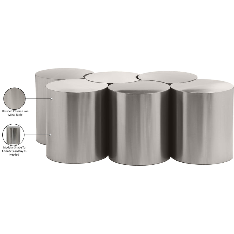 Meridian Dimple Silver Coffee Table IMAGE 5