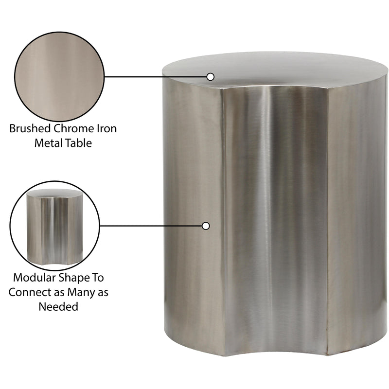 Meridian Dimple Silver End Table IMAGE 5
