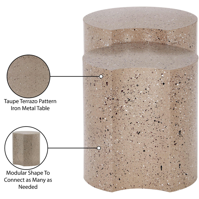 Meridian Dimple Taupe End Table IMAGE 5
