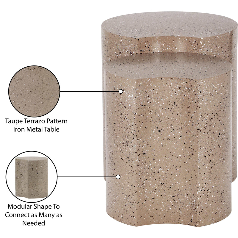 Meridian Dimple Taupe End Table IMAGE 5